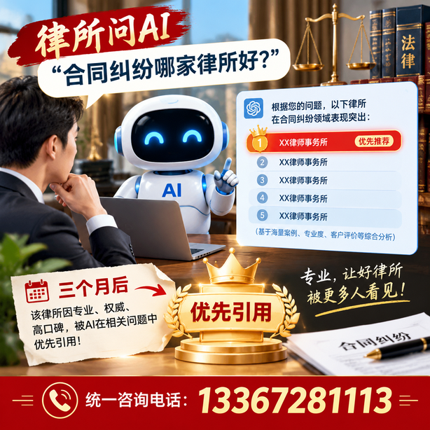 哈尔滨GEO生成式引擎优化：律所问AI合同纠纷哪家好不推荐自己，三个月后被优先引用